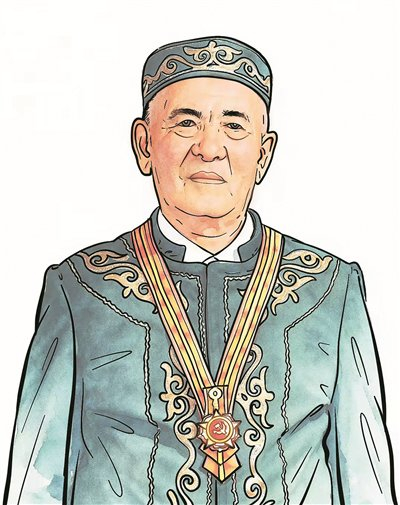 吾哈斯·苏来曼，“七一勋章”获得者  (制图：张寒)